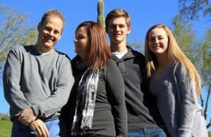 Mark Wilson with his wife Paulie and children at home in Arizona / Photo courtesy of Mark Wilson