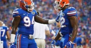 Florida Gators DE Jabari Zuniga warms up against UMass in 2016- 1280x855