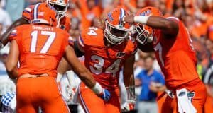 Florida Gators defense celebrates against Kentucky- 1280x853