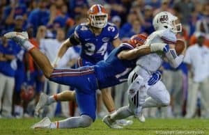 Florida Gators defensive end Jordan Sherit makes a sack against UMass- 1280x853