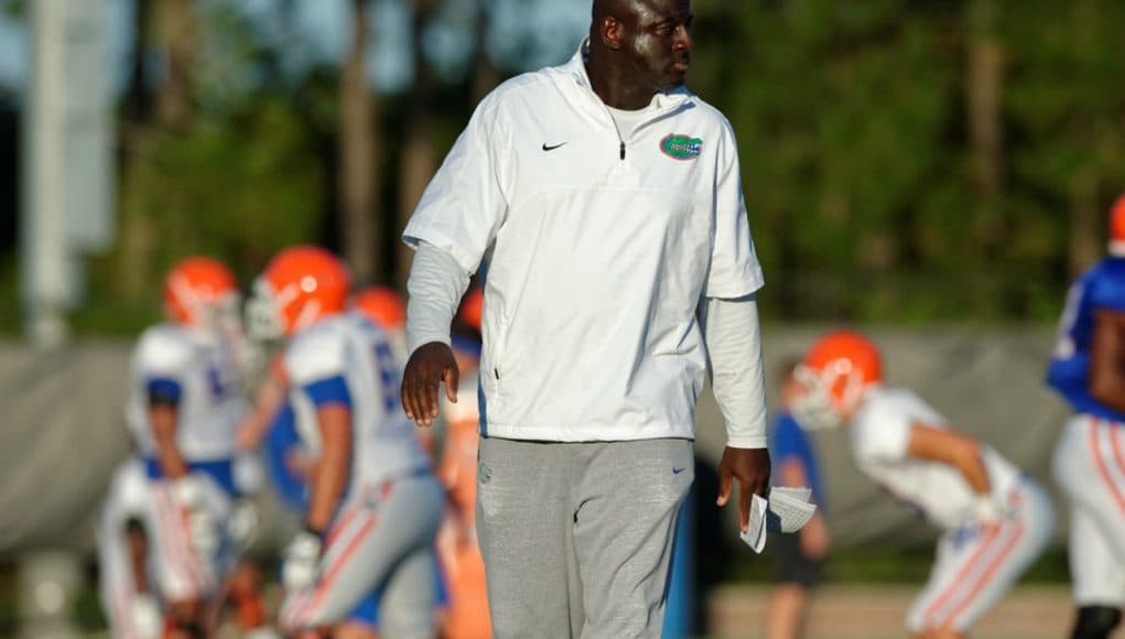 Florida Gators defensive line coach Chris Rumph at Gators practice in 2016- 1280x853