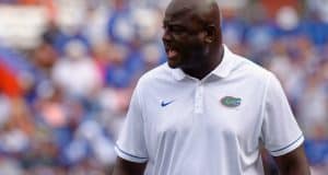 Florida Gators defensive line coach Chris Rumph during the Gators win over kentucky - GatorCountry photo taken by David Bowie