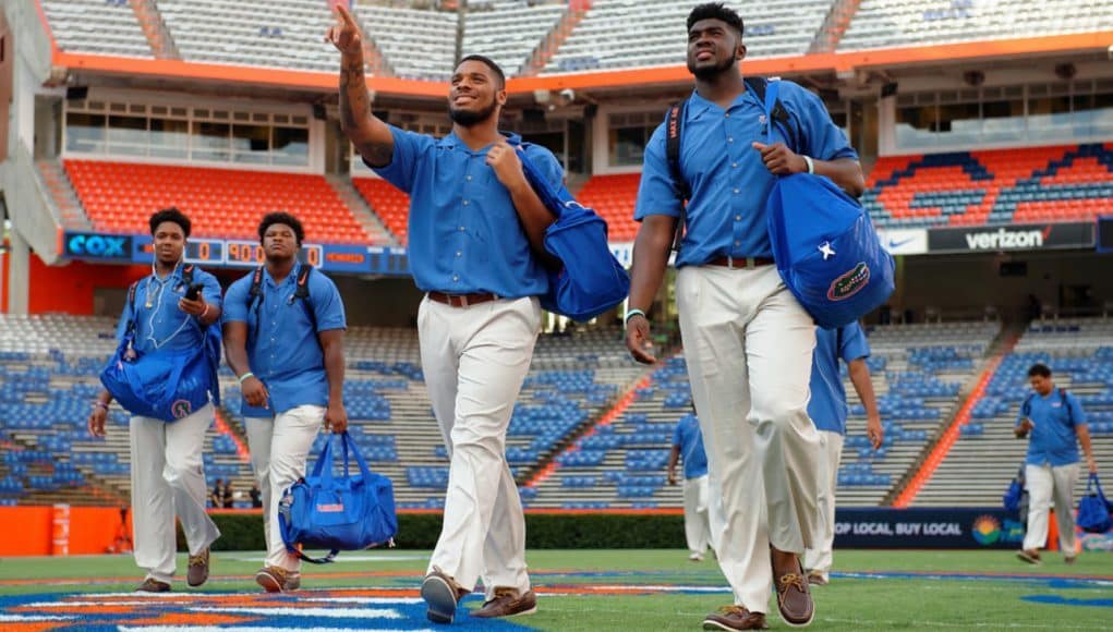 Florida Gators defensive lineman CeCe Jefferson during Gator Walk before North Texas - 1280x853