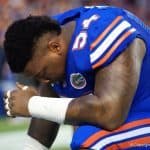 Florida Gators defensive tackle Khairi Clark before the UMass game- 1280x855