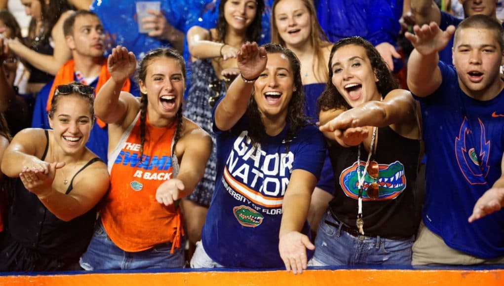 Florida Gators fans cheer for the Gators during the UMass game- 1280x855