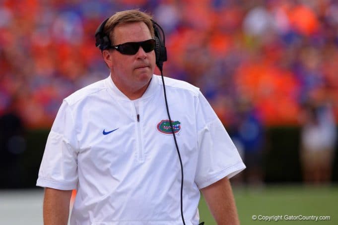 Florida Gators head coach Jim McElwain during the Kentucky game in 2016- 1280x853