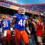 Florida Gators linebacker Jarrad Davis gets ready to lead the Gators out of the tunnel- 1280x855