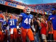 Florida Gators linebacker Jarrad Davis gets ready to lead the Gators out of the tunnel- 1280x855