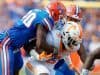 Florida Gators safety Marcus Maye talks Alvin Kamara of Tennessee in 2015- 1280x853