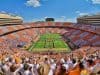 Sep 24 2016; Knoxville TN USA; General view of the Tennessee Volunteers running through the T before the game against the Florida Gators at Neyland Stadium