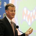 University of Florida Athletic Director Scott Stricklin addresses the media during his introductory press conference- Florida Gators football- 1280x852