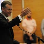 University of Florida Athletic Director Scott Stricklin speaks during his introductory press conference- Florida Gators football- 1280x852