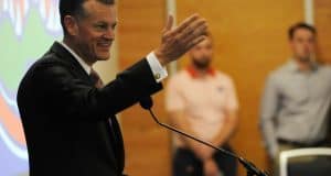 University of Florida Athletic Director Scott Stricklin speaks during his introductory press conference- Florida Gators football- 1280x852