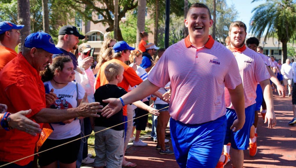 university-of-florida-center-cam-dillard-enters-ben-hill-griffin-stadium-during-gator-walk-before-the-orange-and-blue-debut-florida-gators-football-1280x852