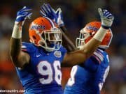 University of Florida defensive linemen CeCe Jefferson and Jachai Polite pump fans up during a win over North Texas- Florida Gators football- 1280x852
