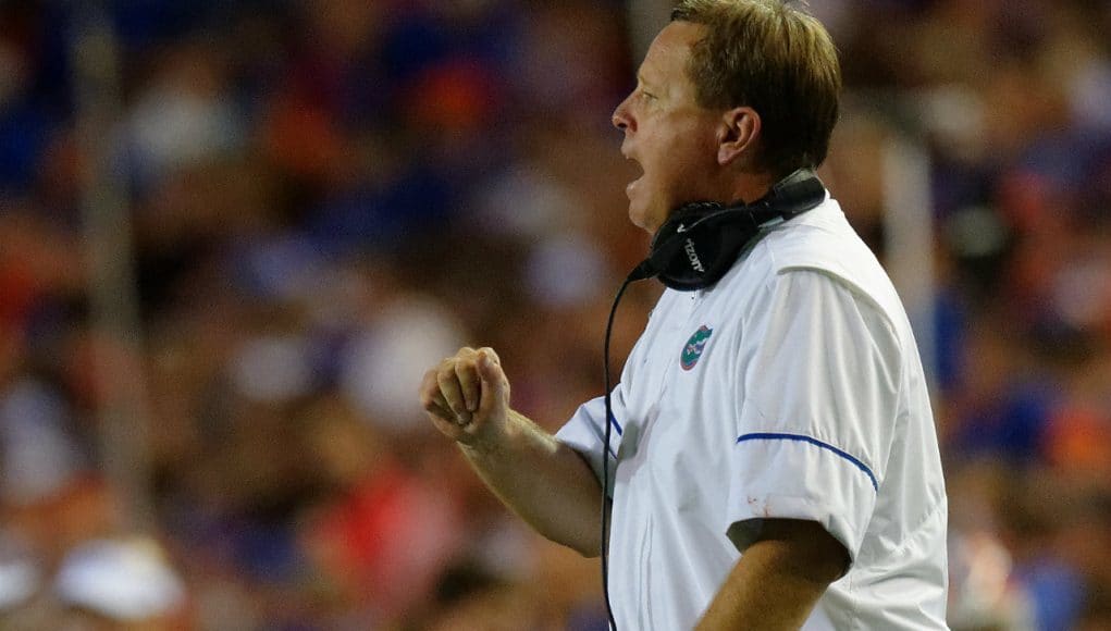 University of Florida head coach Jim McElwain on the sideline of the Gators 24-7 win over UMass- Florida Gators football- 1280x852