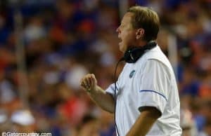 University of Florida head coach Jim McElwain on the sideline of the Gators 24-7 win over UMass- Florida Gators football- 1280x852