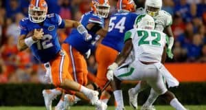University of Florida quarterback Austin Appleby scrambles during a win over North Texas- Florida Gators football- 1280x852