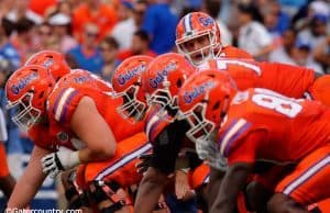 University of Florida quarterback Luke Del Rio makes a call at the line of scrimmage against the Kentucky Wildcats- Florida Gators football- 1280x852