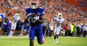 University of Florida receiver Antonio Callaway scores a touchdown in the first quarter against UMass on Sep. 3- Florida Gators football- 1280x852