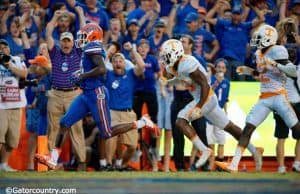 University of Florida receiver Antonio Callaway scores the game winning touchdown against the Tennessee Volunteers in 2015- Florida Gators football- 1280x852