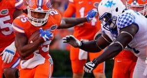 University of Florida running back Jordan Scarlett carries the ball in a 45-7 win over the Kentucky Wildcats- Florida Gators football- 1280x852