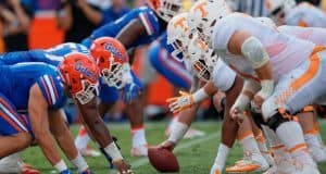 University of Florida’s defensive line stacks up against the Tennessee Volunteers in a 28-27 win over Tennessee in 2015- Florida Gators football- 1280x852