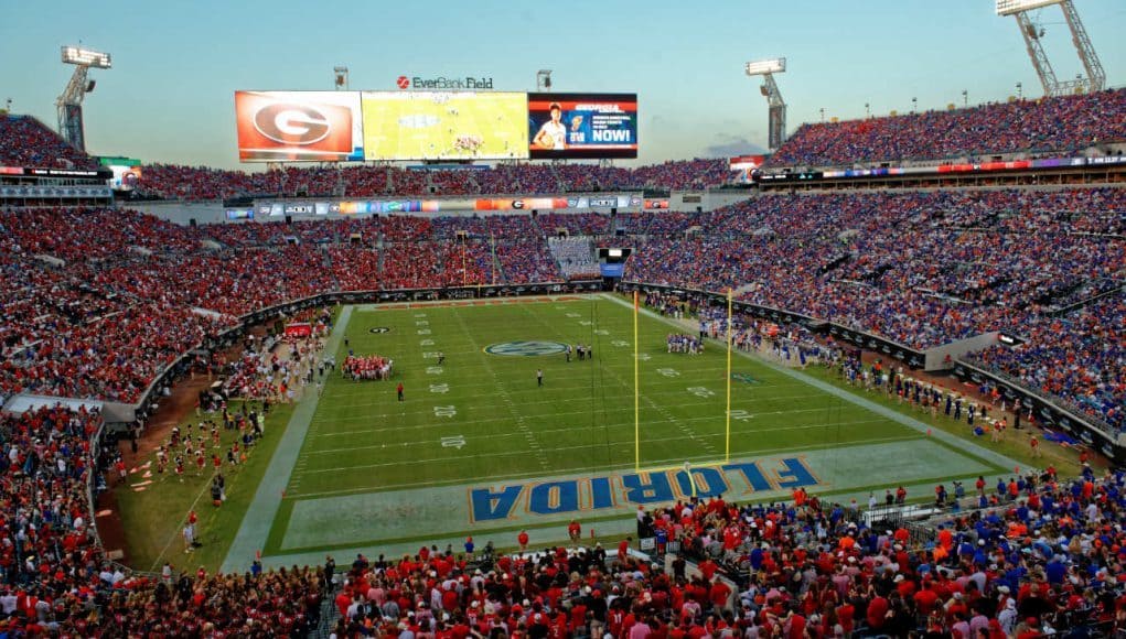 EverBank Field in Jacksonville is split 50-50 between Florida Gators and Georgia Bulldogs fans- Florida Gators football- 1280x854