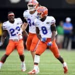Florida Gators defensive players celebrates after an INT- 1280x1029