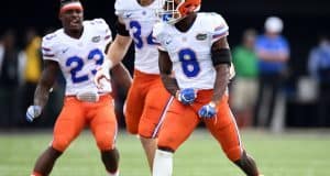 Florida Gators defensive players celebrates after an INT- 1280x1029