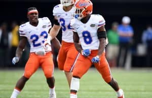 Florida Gators defensive players celebrates after an INT- 1280x1029