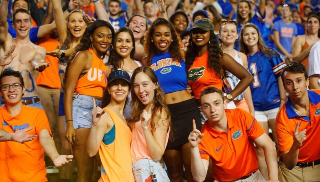 Florida Gators fans cheer during the Gators homecoming game- 1280x853