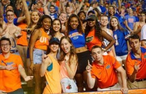 Florida Gators fans cheer during the Gators homecoming game- 1280x853