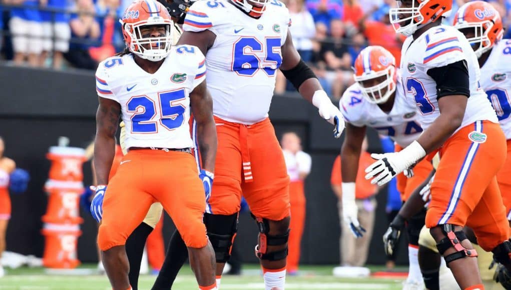 Florida Gators running back Jordan Scarlett scores against Vandy- 1280x1053