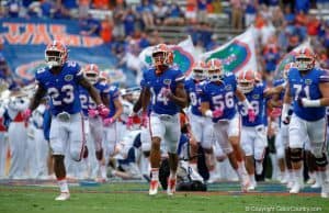 The Florida Gators take on the field against the Missouri Tigers- 1280x853