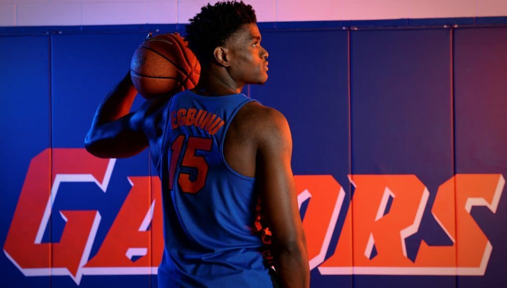 University of Florida big man John Egbunu poses during basketball media day- Florida Gators basketball- 1280x852