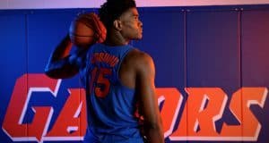 University of Florida big man John Egbunu poses during basketball media day- Florida Gators basketball- 1280x852