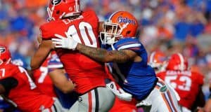 University of Florida cornerback Jalen Tabor sacks Georgia quarterback Jacob Eason in a 24-10 win- Florida Gators football- 1280x852