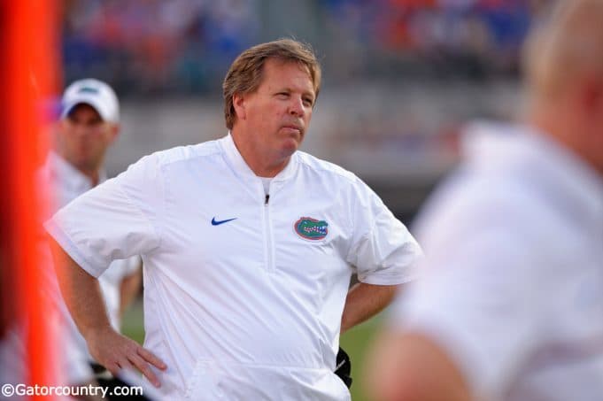 University of Florida head coach Jim McElwain reacts to a play during the Florida Gators 24-10 win over the Georgia Bulldogs- Florida Gators football- 1280x852