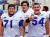 University of Florida offensive lineman Cameron Dillard and Nick Villano walking into practice during spring camp- Florida Gators football- 1280x852