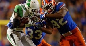 University of Florida redshirt freshman Jabari Zuniga makes a tackle in a win over North Texas- Florida Gators football- 1280x852