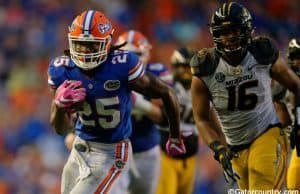 University of Florida running back Jordan Scarlett rushes for a 33-yard touchdown against Missouri- Florida Gators football- 1280x852