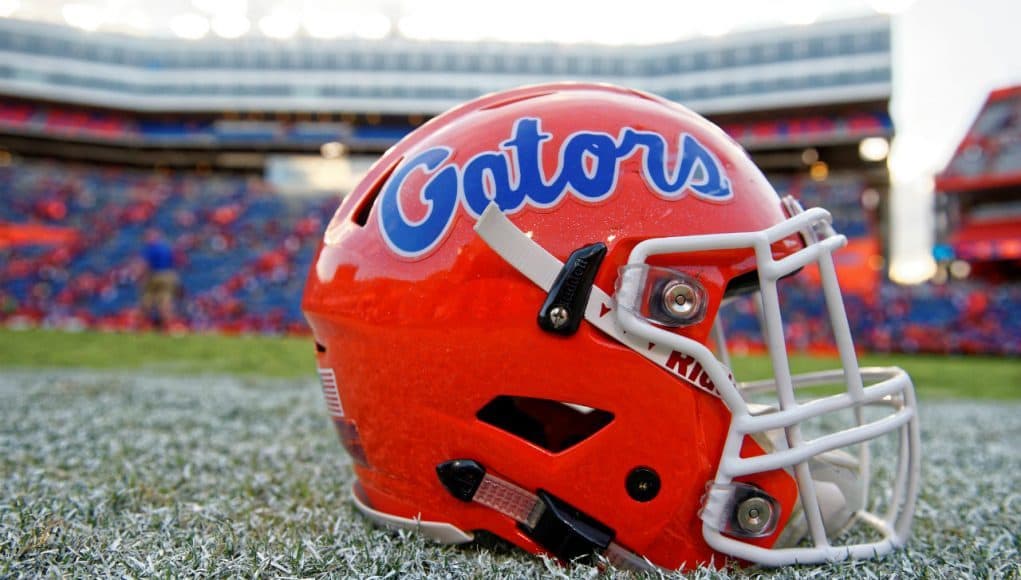 A Florida Gators helmet sits on Florida Field following the Florida Gators win over the Kentucky Wildcats in 2016- Florida Gators football- 1280x854