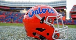 A Florida Gators helmet sits on Florida Field following the Florida Gators win over the Kentucky Wildcats in 2016- Florida Gators football- 1280x854