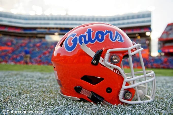 A Florida Gators helmet sits on Florida Field following the Florida Gators win over the Kentucky Wildcats in 2016- Florida Gators football- 1280x854