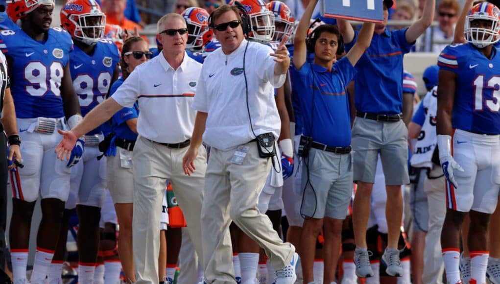 Florida Gators head coach Jim McElwain during the Georgia game in 2016- 1280x853