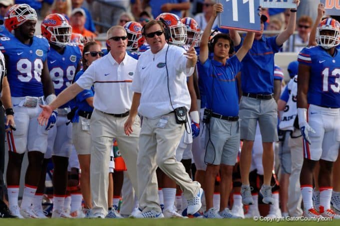 Florida Gators head coach Jim McElwain during the Georgia game in 2016- 1280x853