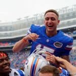 Florida Gators kicker Eddy Pineiro celebrates during the South Carolina game- 1280X852
