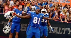 Florida Gators receiver Antonio Callaway celebrates after defeating South Carolina- 1280x853