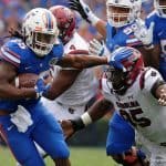Florida Gators running back Jordan Scarlett runs against South Carolina on Saturday- 1280x853
